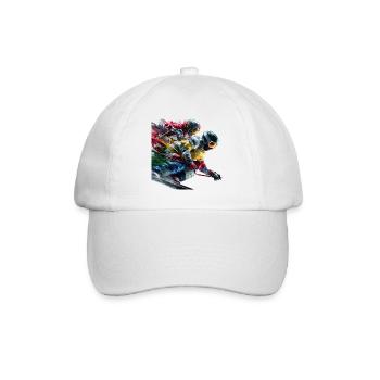 Colorful skiers on the slopes - Baseball Cap - white/white - Front