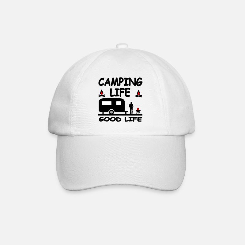Camping - Baseball Cap - white/white