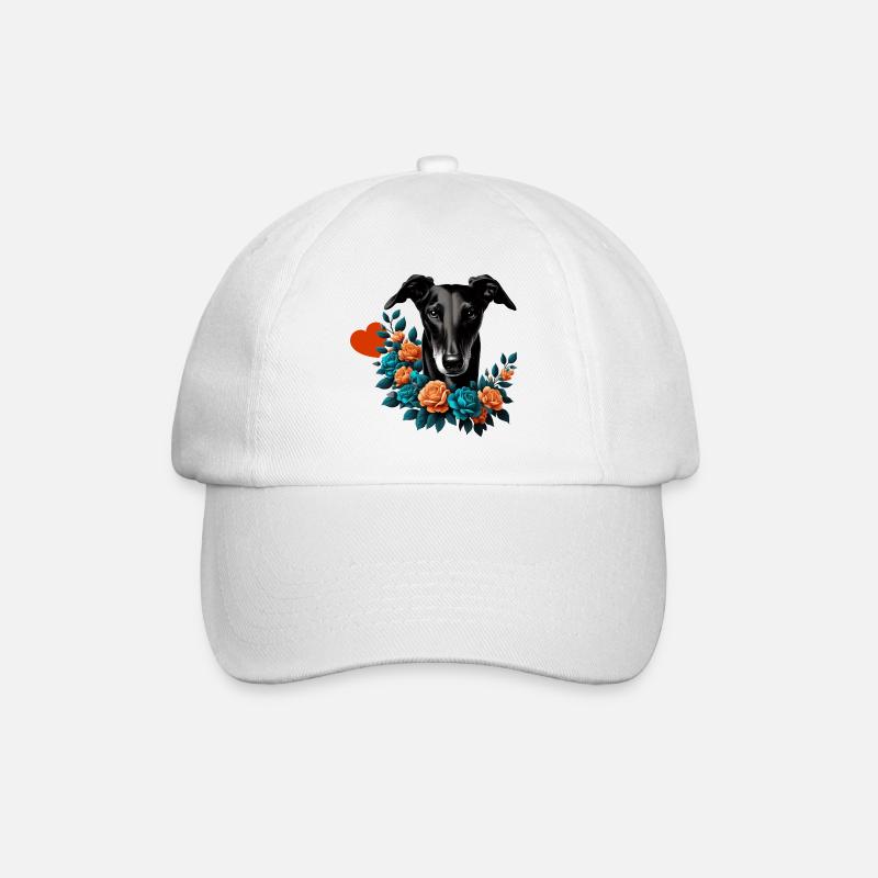 Galgo Blackbeauty Nr01 - Baseballkappe - Weiß/Weiß
