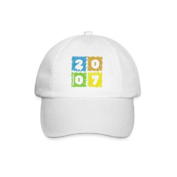 18. Geburtstag Farbige Patches since 12/2007 - Baseball Cap - white/white - Front