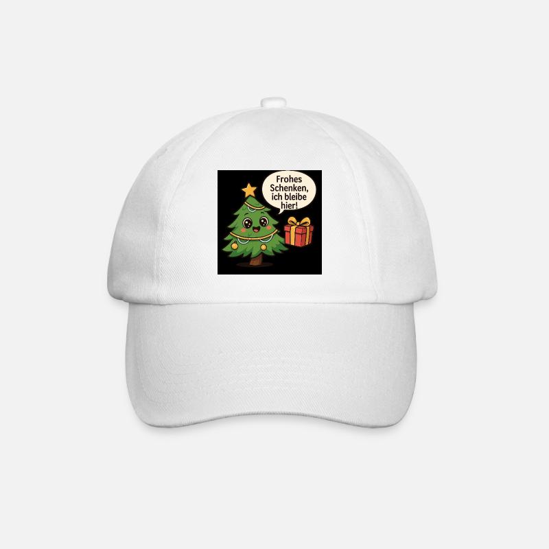 Fröhliches Schenken Weihnachtsbaum - Baseballkappe - Weiß/Weiß