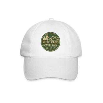Rute Raus & Welt Aus Patch - Baseballkappe - Weiß/Weiß - Vorne