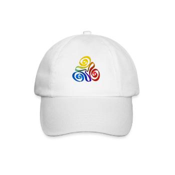 Regenbogen Dreieck Spirale - Baseballkappe - Weiß/Weiß - Vorne