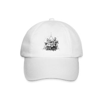 Eye in Triangle Flower Sign - Baseball Cap - white/white - Front