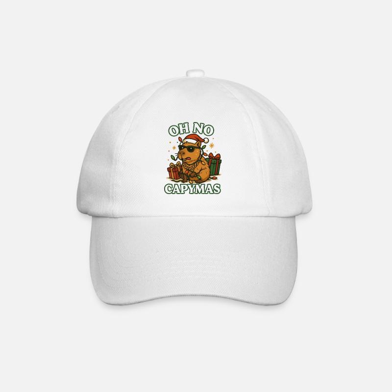 Oh No Capymas – Noël drôle de capybara - Casquette classique - blanc/blanc