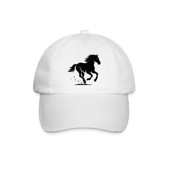 Horse Gallop Silhouette - Baseball Cap - white/white - Front