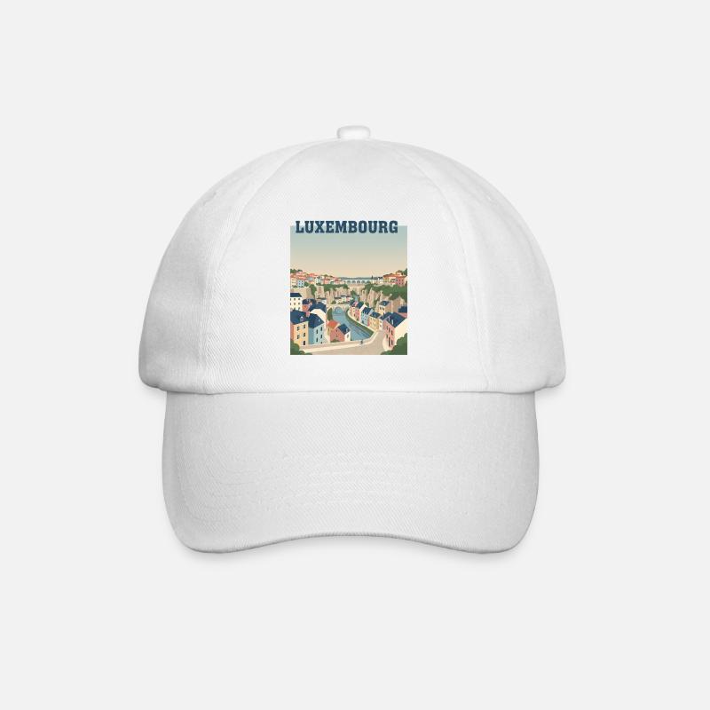 Luxemburger Stadtpastellfarben - Baseballkappe - Weiß/Weiß