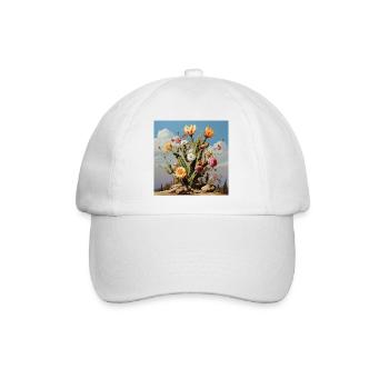 Kaktusblüten Farbtraum - Baseballkappe - Weiß/Weiß - Vorne