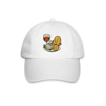 Selödka (Häring eingelegt) Wein und Pellkartoffel - Baseballkappe - Weiß/Weiß - Vorne
