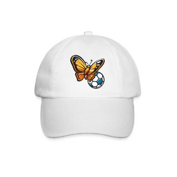 Le papillon rencontre le football - Casquette classique - blanc/blanc - Devant