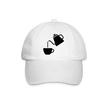 Pour Over Kaffee Kanne Minimalistisch - Baseballkappe - Weiß/Weiß - Vorne
