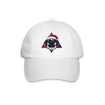 Santa Dog Comic - Baseball Cap - white/white - Front