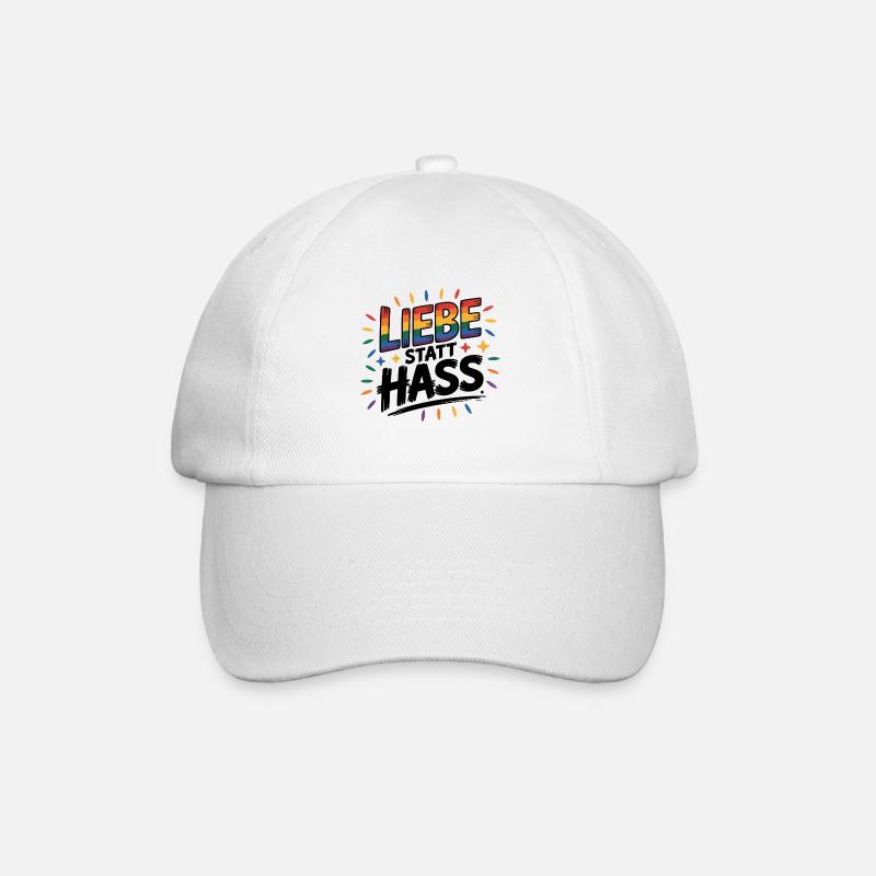 Liebe statt Hass - Cool Pride Logo - Baseballkappe - Weiß/Weiß