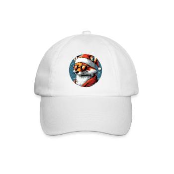 Fox Santa Look with Sunglasses - Baseball Cap - white/white - Front