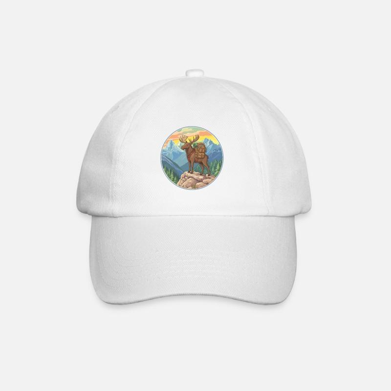 Randonnée de l’orignal mignon, camping en montagne - Casquette classique - blanc/blanc