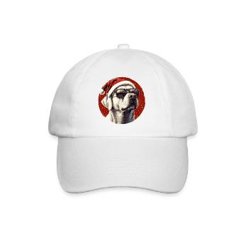 Chien de Noël avec des lunettes de soleil - Casquette classique - blanc/blanc - Devant