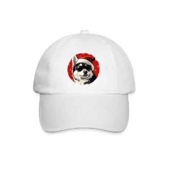 Husky Santa with sunglasses - Baseball Cap - white/white - Front