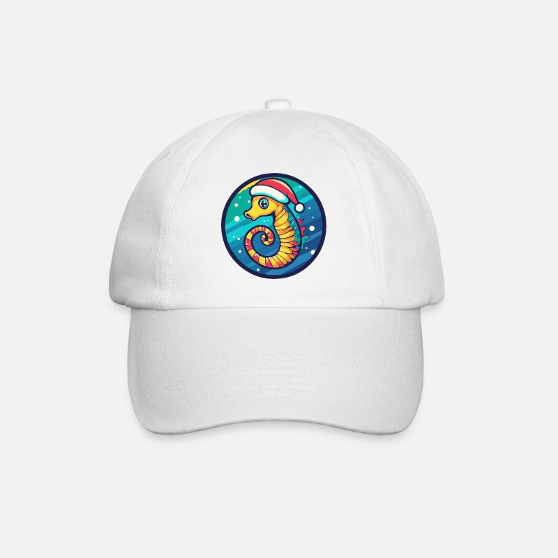 Weihnachts-Seepferdchen - Baseballkappe - Weiß/Weiß