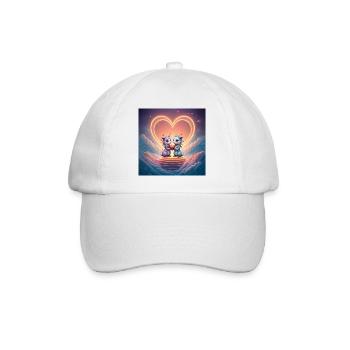 Neondrachen verliebt - Baseballkappe - Weiß/Weiß - Vorne