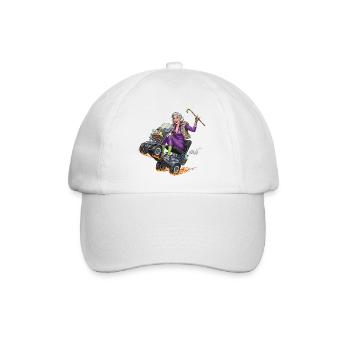 Mamie violette sur un scooter de mobilité de course - Casquette classique - blanc/blanc - Devant