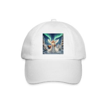 Angels in the Northern Lights Winter Forest - Baseball Cap - white/white - Front