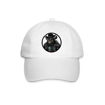 Western Bull Cowboy Bull with Turquoise - Baseball Cap - white/white - Front
