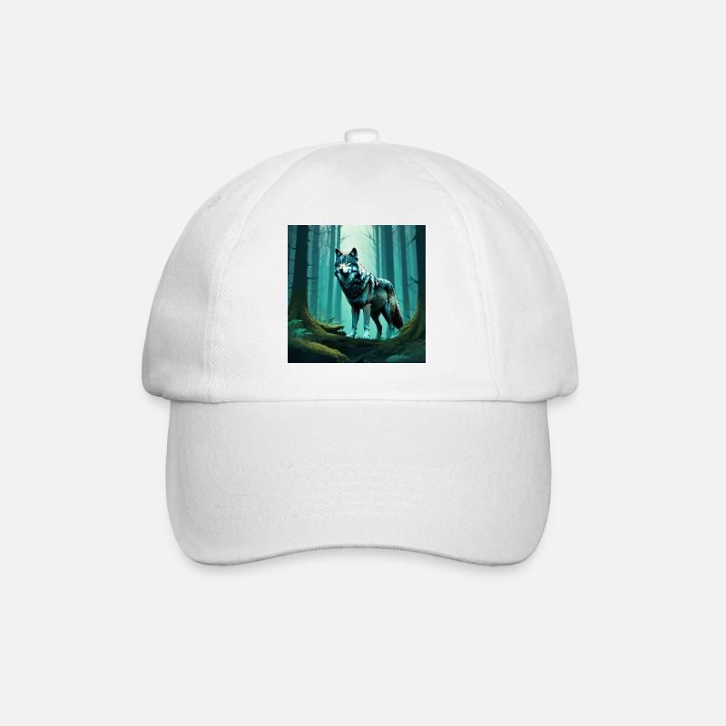 Loup des bois dans la forêt de nuages - Casquette classique - blanc/blanc