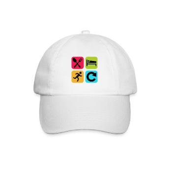 Mange, Dors, cours, répète, Citation drôle Jogger - Casquette classique - blanc/blanc - Devant