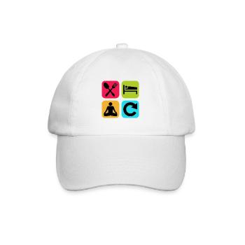 Eat Sleep Yoga Repeat Funny Quote Zen - Baseball Cap - white/white - Front
