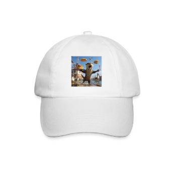 Lustiger Otter mit Pfannkuchen Chaos Design - Baseballkappe - Weiß/Weiß - Vorne