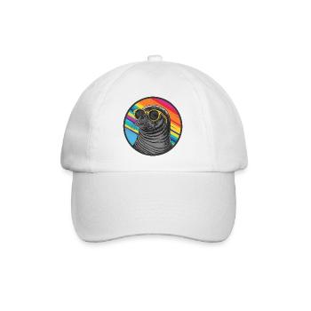 Colorful seal with sunglasses - Baseball Cap - white/white - Front