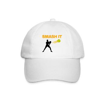 Smash It, Padel Power! Padel Sport - Baseballkappe - Weiß/Weiß - Vorne