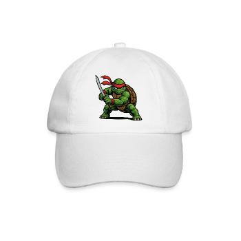 Ninja-Krieger-Schildkröte mit Katana-Schwert - Baseballkappe - Weiß/Weiß - Vorne