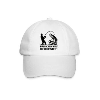 Pike Waiting A Cast Fishing Angler Gift - Baseball Cap - white/white - Front