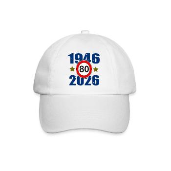 80Jahre Jubiläum 1946–2026 - Baseballkappe - Weiß/Weiß - Vorne