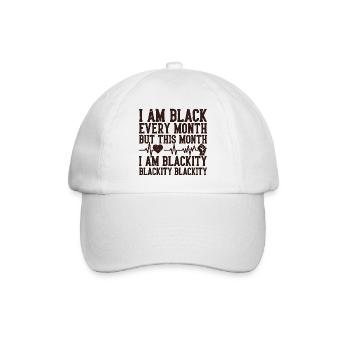 Blackity Black Month Heartbeat Fist - Baseball Cap - white/white - Front