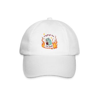 Alles Okay - I am Fine Mir gehts gut - Baseballkappe - Weiß/Weiß - Vorne