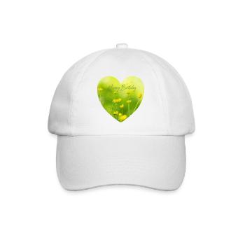 Yellow flower heart for birthday - Baseball Cap - white/white - Front