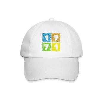 Patches colorées pour le 55e anniversaire depuis 02/1971 - Casquette classique - blanc/blanc - Devant