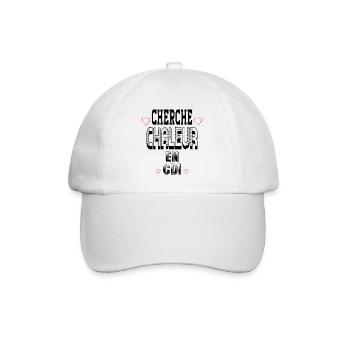 Cherche Chaleur en CDI - Casquette classique - blanc/blanc - Devant