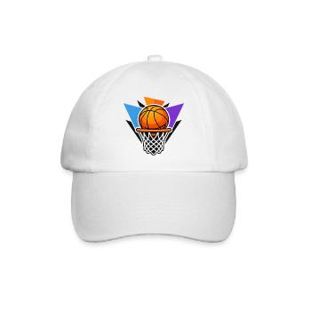 Basketball Hoop Ball Graphic Dunk Art - Baseball Cap - white/white - Front