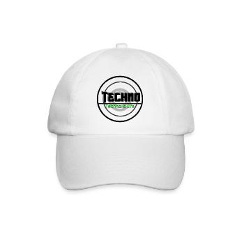 Techno Is Life Neon Logo - Baseballkappe - Weiß/Weiß - Vorne