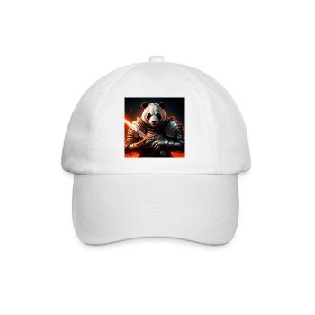 Panda warrior in fire armor - Baseball Cap - white/white - Front