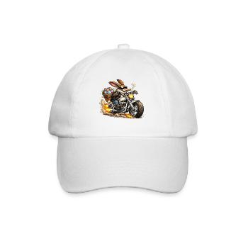 Lapin de Pâques à moto - Casquette classique - blanc/blanc - Devant