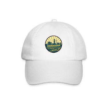 Insigne vintage du canal de la skyline de la ville de Birmingham - Casquette classique - blanc/blanc - Devant