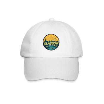 Badge rétro vintage de la Skyline de la ville de Glasgow - Casquette classique - blanc/blanc - Devant