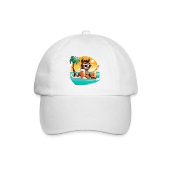 Llama on the beach in the sunlight - Baseball Cap - white/white - Front