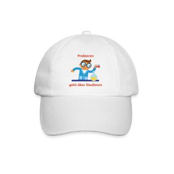 The joy of experimentation: Trying instead of studying - Baseball Cap - white/white - Front