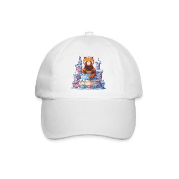 Roter Panda auf Eis-Torte - Baseball Cap - white/white - Front