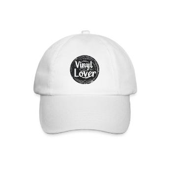 Vinyl Lover Vintage Musik Design - Baseballkappe - Weiß/Weiß - Vorne